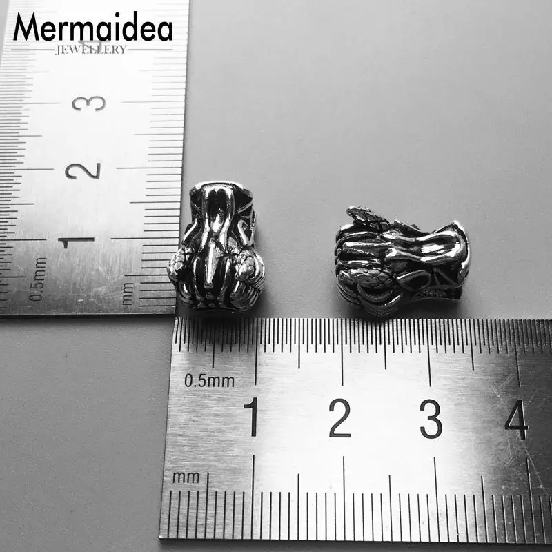 DIY бусины с головой дракона 5 мм отверстие модное посеребренное ювелирное изделие