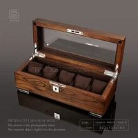 tang 5 slots wood watch storage boxes case mechanical mens watch storage organizer with lock wooden jewelry gift box