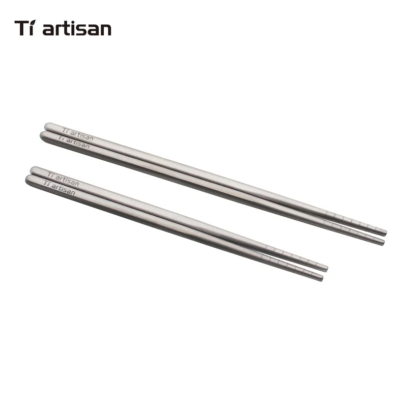 Пустотелые квадратные палочки Tiartisan китайские сверхлегкие для еды из титана