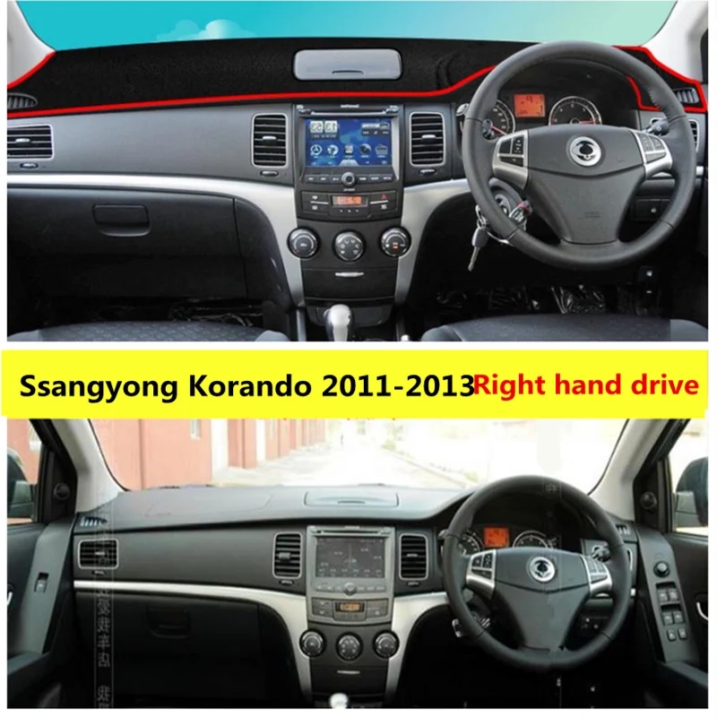 TAIJS правый руль приборной панели автомобиля защитный чехол для Ssangyong Korando 2011-2013