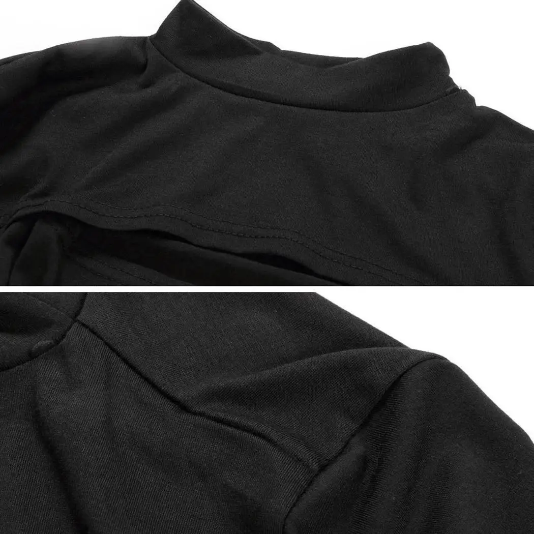 Женская Повседневная Водолазка с длинным рукавом однотонная открытая тонкая