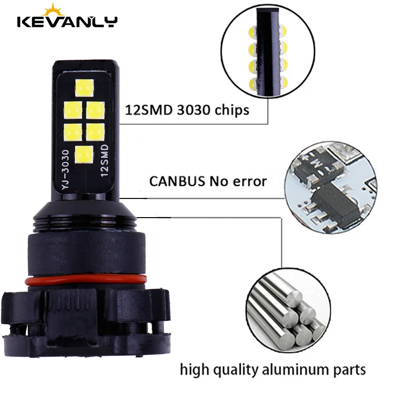2 шт. автомобильные H16 светодиодные 5202 (ЕС) Супер яркие 3030 чипы 12SMD высокомощные