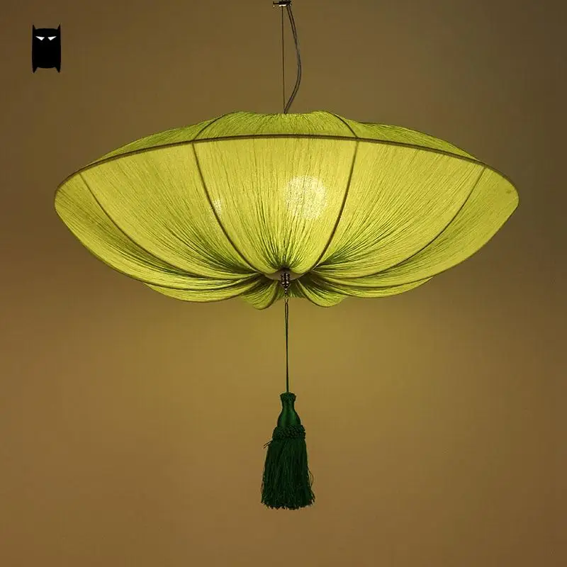 Подвесной светильник в виде лотоса из цветной ткани китайском классическом