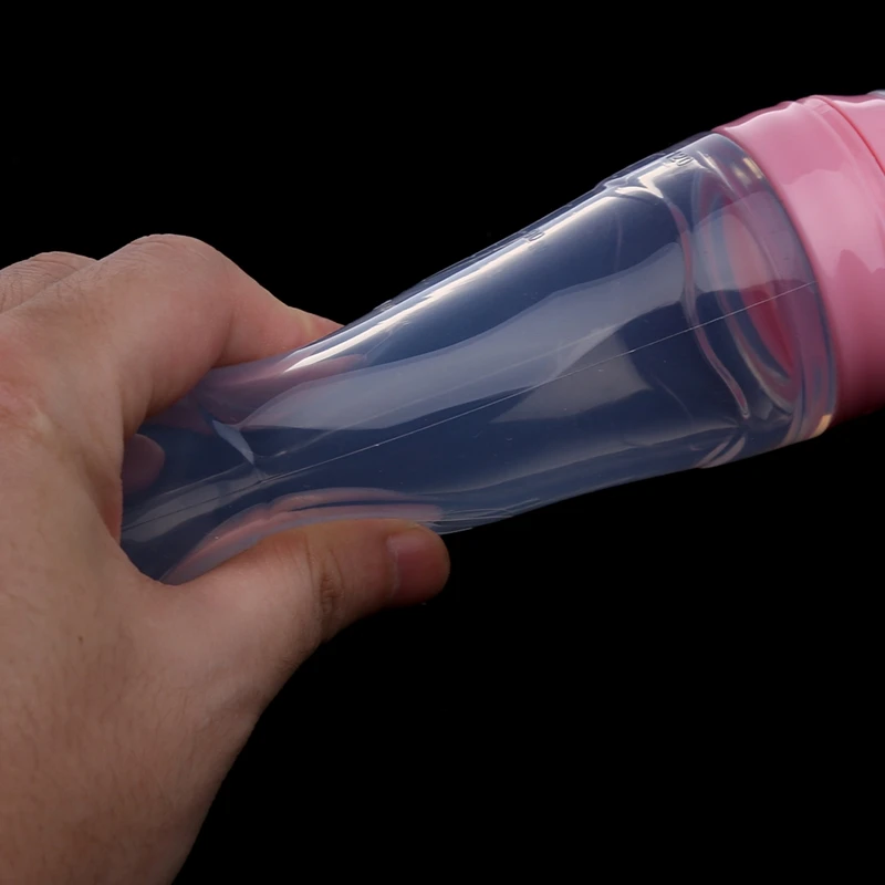

2018 1Pc 120ML BPA Free Infant Baby Silicone Feeding With Spoon Feeder Food Rice Cereal Bottle Baby Kids Child Gifts