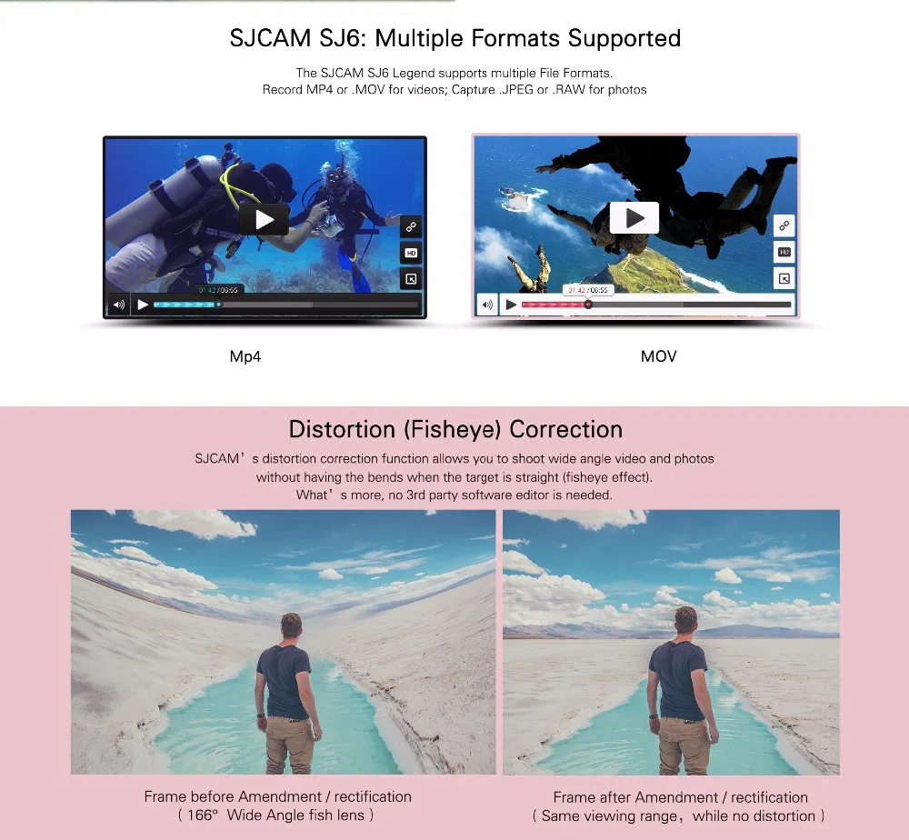 SJCAM SJ6 LEGEND WiFi Экшн-камера 4K 24fps Notavek 96660 Ultra HD Sport Go Водонепроницаемая профессиональная камера 2," сенсорный экран Спортивная DV