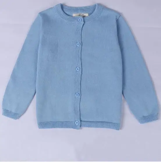 sky blue Кардиган для маленьких девочек; свитер; Осень-зима г.; вязаные детские свитера с длинными рукавами для мальчиков и девочек; одежда для детей; детская одежда; кардиган - Цвет: sky blue