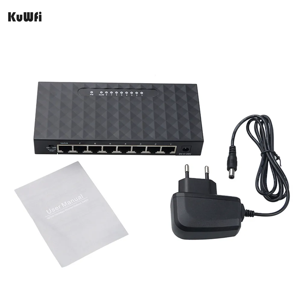 KuWFi 5/8Port Gigabit Switch Ethernet Smart Switcher High Performance 1000Mbps Network Switch RJ45 Hub Internet Injector images - 6