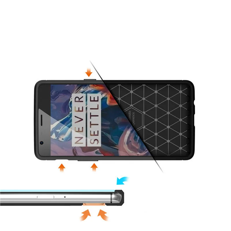 Текстурированный силиконовый чехол из углеродного волокна для Oneplus 3 T мужской в