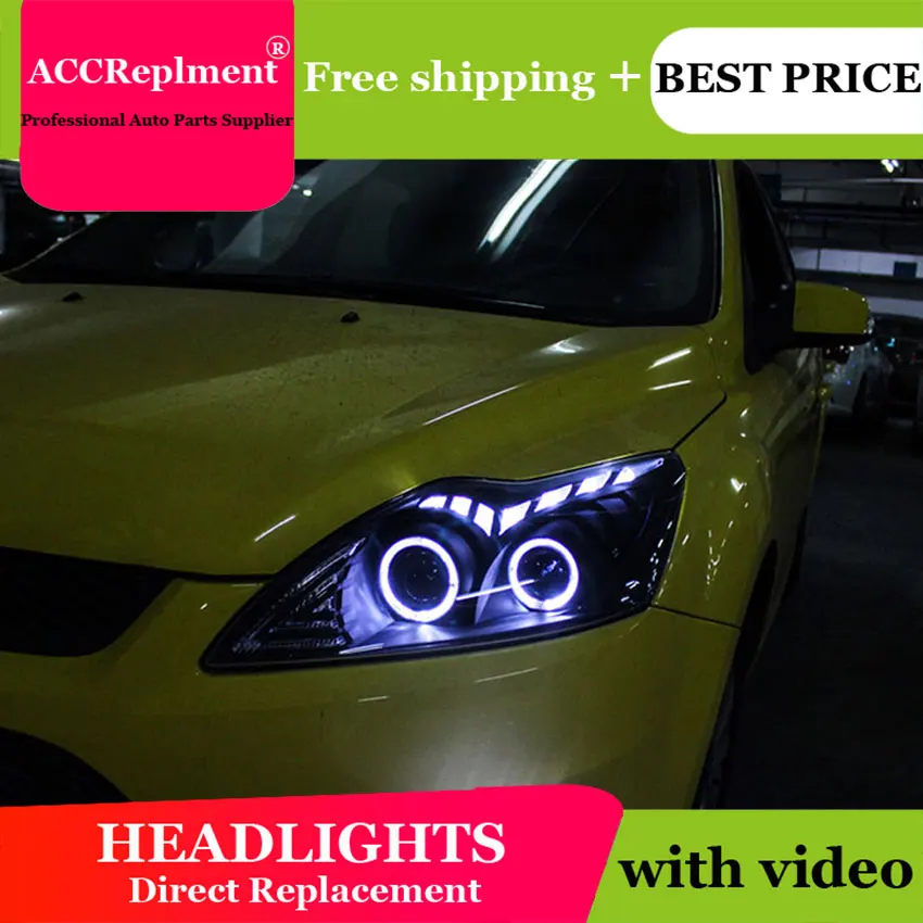 

Car Styling for 2009-2011 Ford Focus2 LED Headlight Focus Headlights DRL Lens Double Beam H7 HID Xenon bi xenon lens