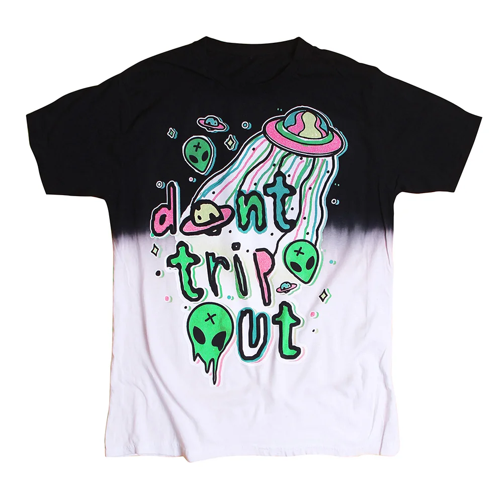 Новая летняя футболка в стиле панк с черепом Ouija Alien UFO с 3D принтом Tie Dye унисекс с коротким рукавом, свободная Мужская футболка, топы, майки, футболки, женские футболки