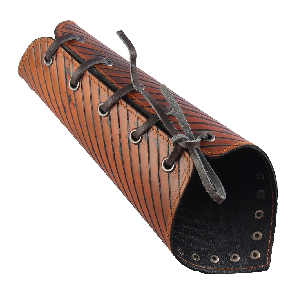 Punk Arm Warmers Ancient Gothic Mens Leather Wrist Bracer with Embossing Guards Protector Wide for Female Male Biker |