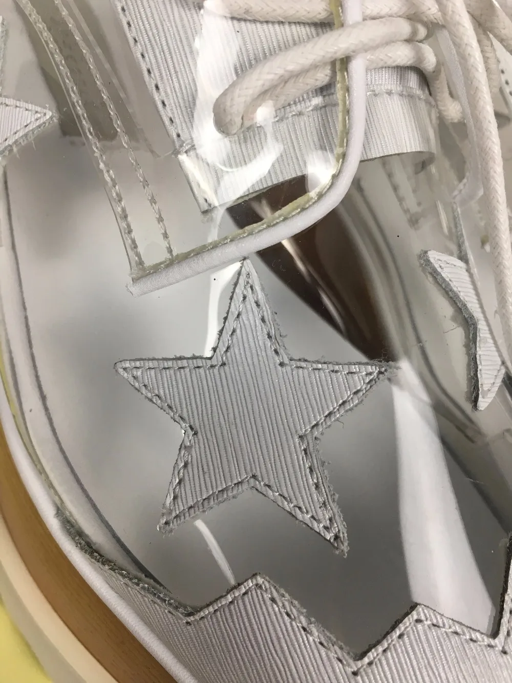 Gozedit/прозрачная обувь со звездами оксфорды из натуральной кожи на толстой