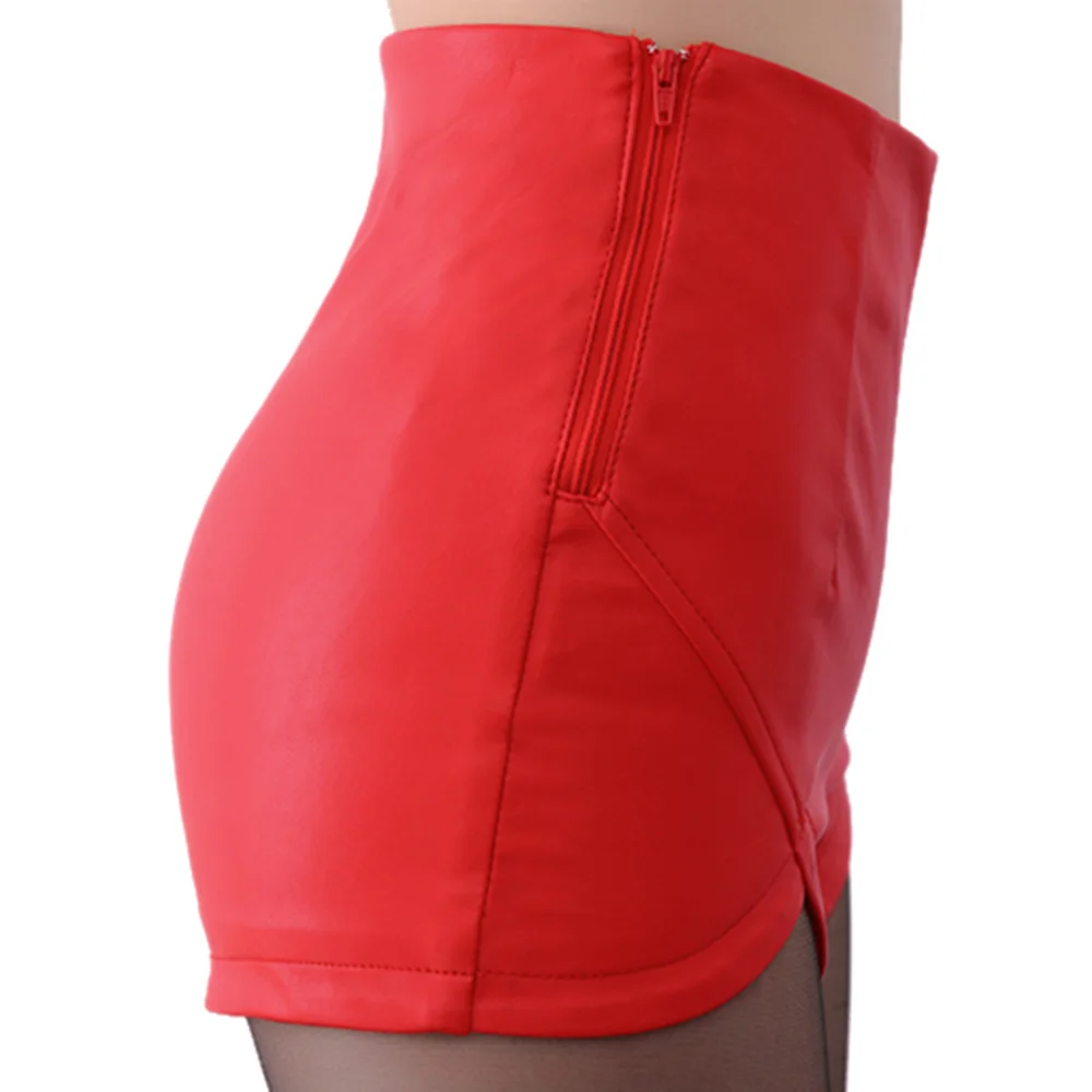 Женские сексуальные шорты из искусственной кожи Клубные облегающие с высокой