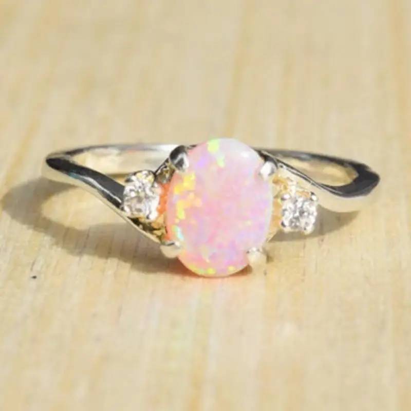 Женское кольцо разноцветное серебряное мистик земля опал горный хрусталь