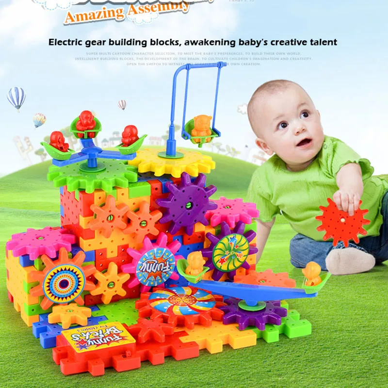 AIFHI gear machinery игрушка 82 шт. удивительные электрические строительные блоки для