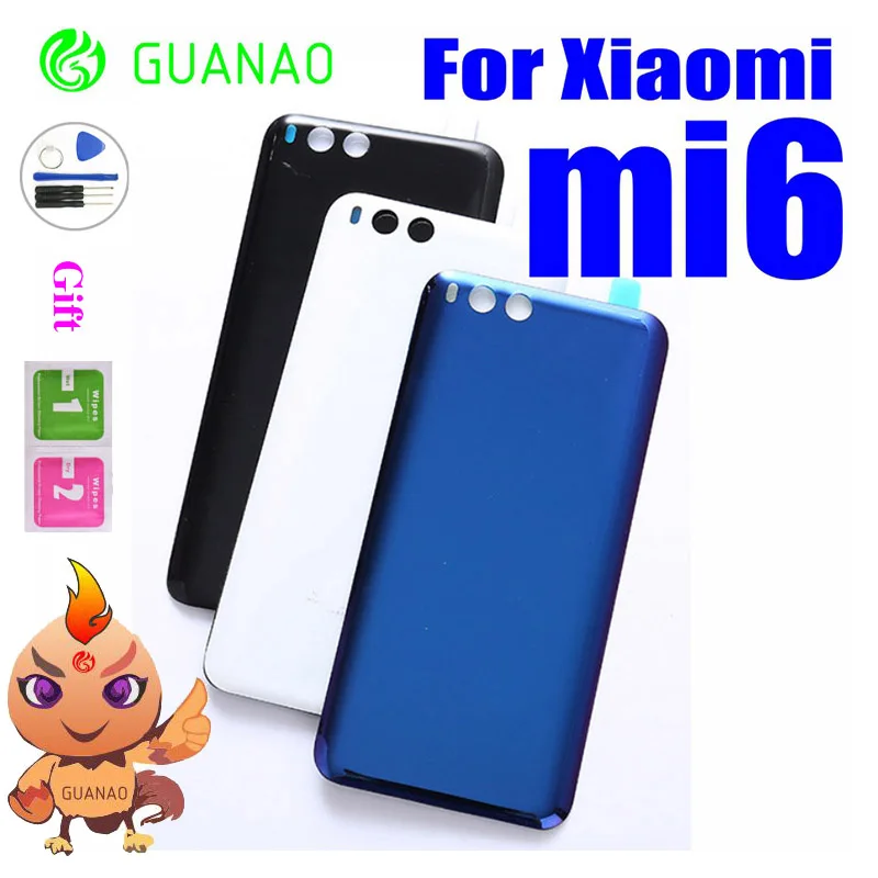 Стеклянная панель задней крышки для Xiaomi Mi 6 сменная Крышка батарейного отсека Mi6