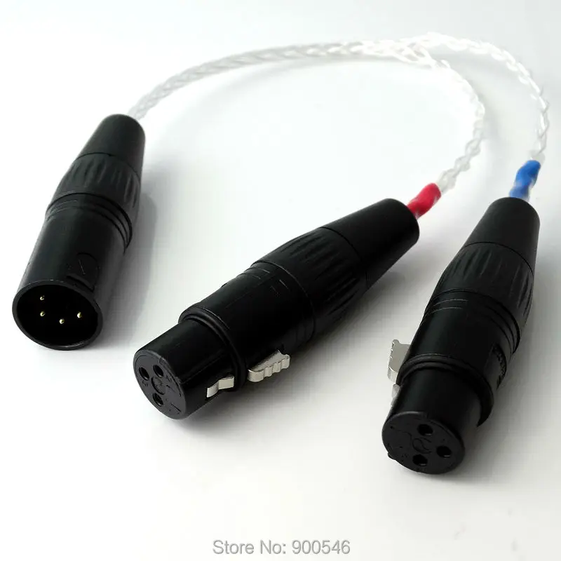 4-контактный разъём XLR сбалансированный для 2x 3-контактный балансный наушников