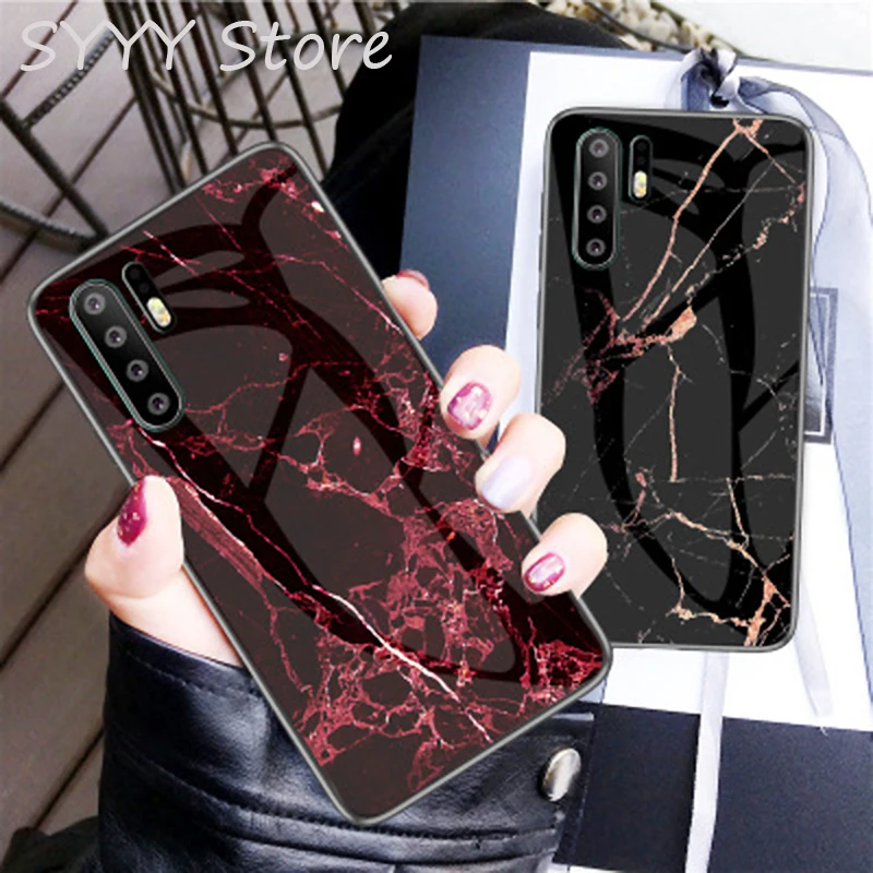Чехол из мраморного стекла для huawei mate 20 lite P20 P30 Pro P20 lite p30 p10 mate 10 lite Honor 8X Play Nova 3 4 закаленное стекло
