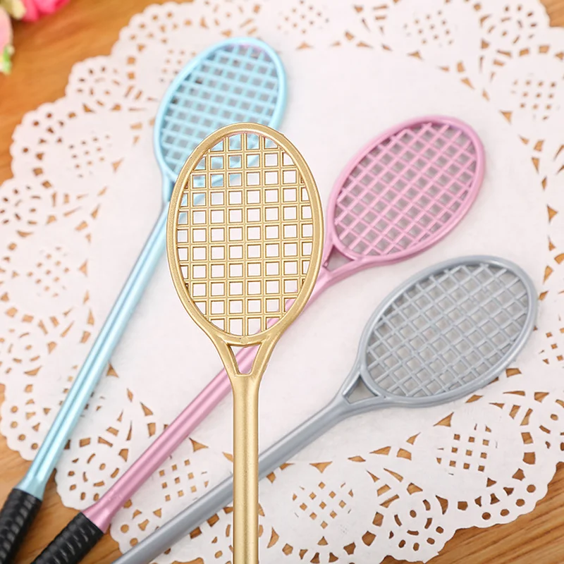 

100 Pcs Creative Stationery Racket Neutral Pen Cute Student Waterborne Neutral Syringe Black Office Signature Pen Kawaii School