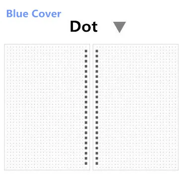 Light Blue Dot Корейский блокнот формата А5 в рулоне, цветная обложка для рукоделия, спиральный блокнот, блокнот в горошек с сеткой, пустая линия для записей, ежедневных заметок - Цвет: Light Blue Dot