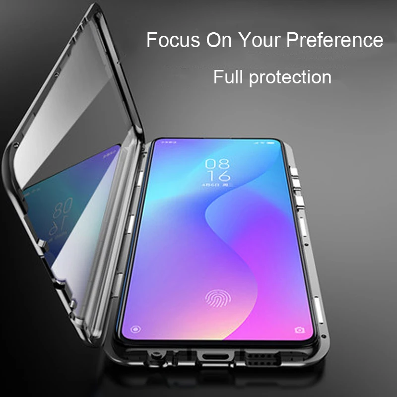 Роскошный Магнитный адсорбционный чехол для Xiaomi Mi 9T Pro, металлическая рамка, крышка из закаленного стекла, 9t 9 TPro, защитный чехол для телефона