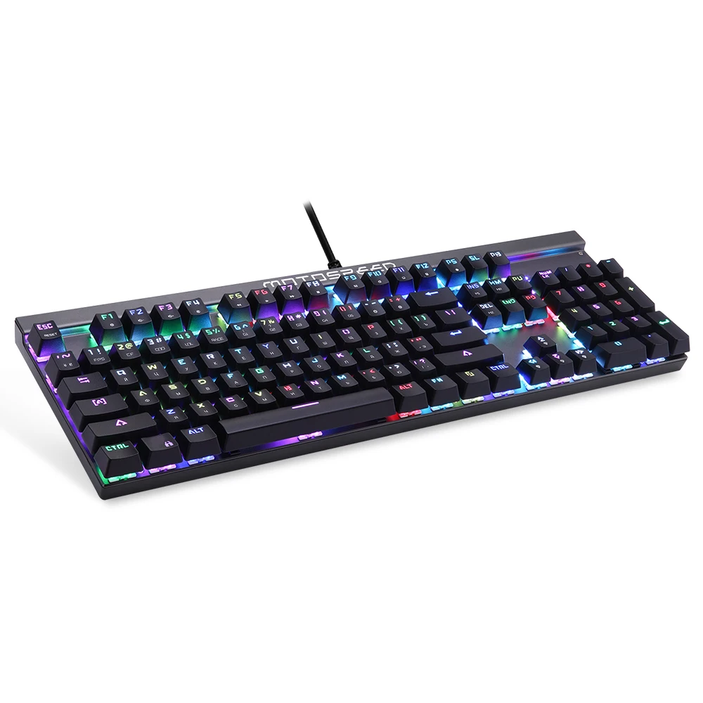 Russian/English Motospeed CK103 Wired Mechanical Keyboard 104 Keys RGB Backlit for Professional Gaming Teclado Gamer PK CK104 | Компьютеры