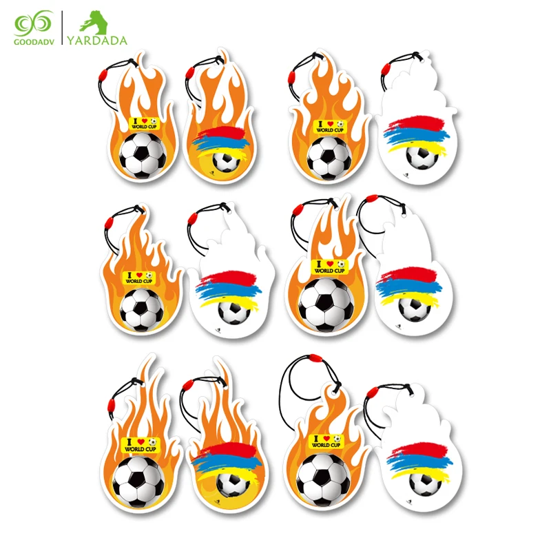 6pcs Flame shape eco-friendly paper air freshener car perfume supply various scents auto hanging support customization |