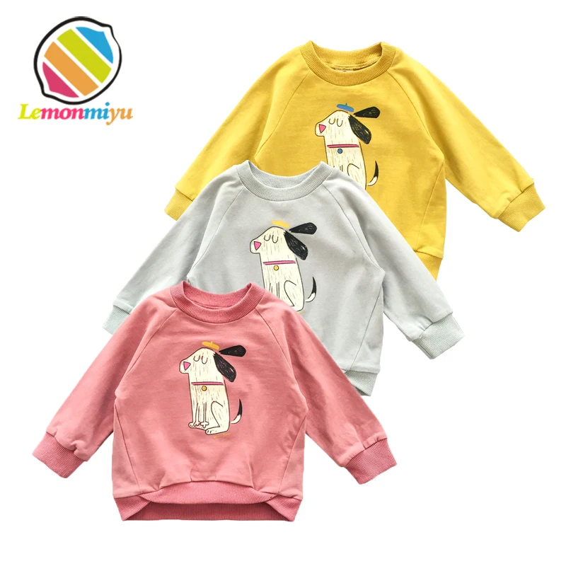 Lemonmiyu/весенние свитшоты с героями мультфильмов для малышей повседневные футболки с длинными рукавами для девочек на осень, с круглым вырезом, с животными, модные мягкие топы для детей