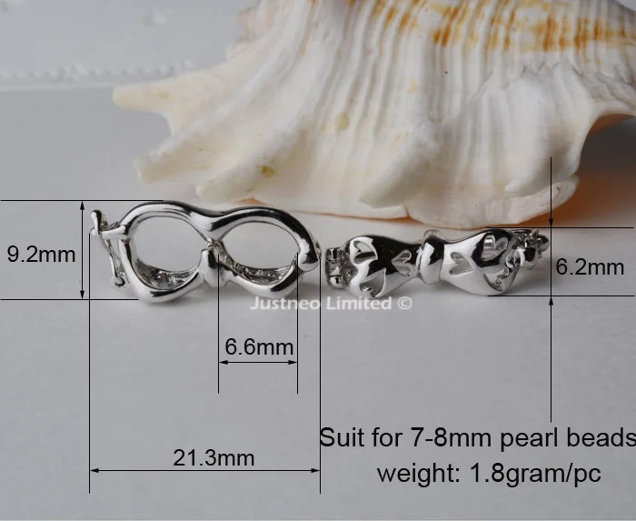 For 7 to 8mm pearls Твердое 925 пробы Серебряное жемчужное ожерелье с застежкой родий/позолоченное бисерное ожерелье - Цвет: For 7 to 8mm pearls