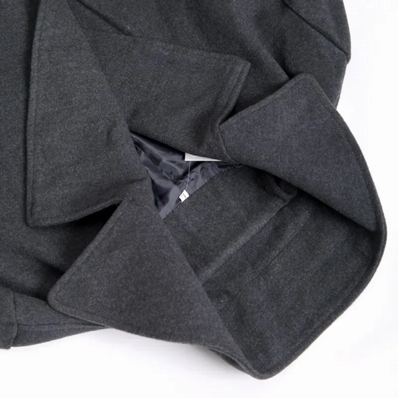 Тренчкот мужской длинный модное серое пальто облегающий двубортный плащ