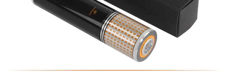 COHIBA портсигар трубка путешествия Humidor чехол для сигар банка портативный алюминиевый открытый коробка для сигар Humidor с увлажнитель с гигрометром