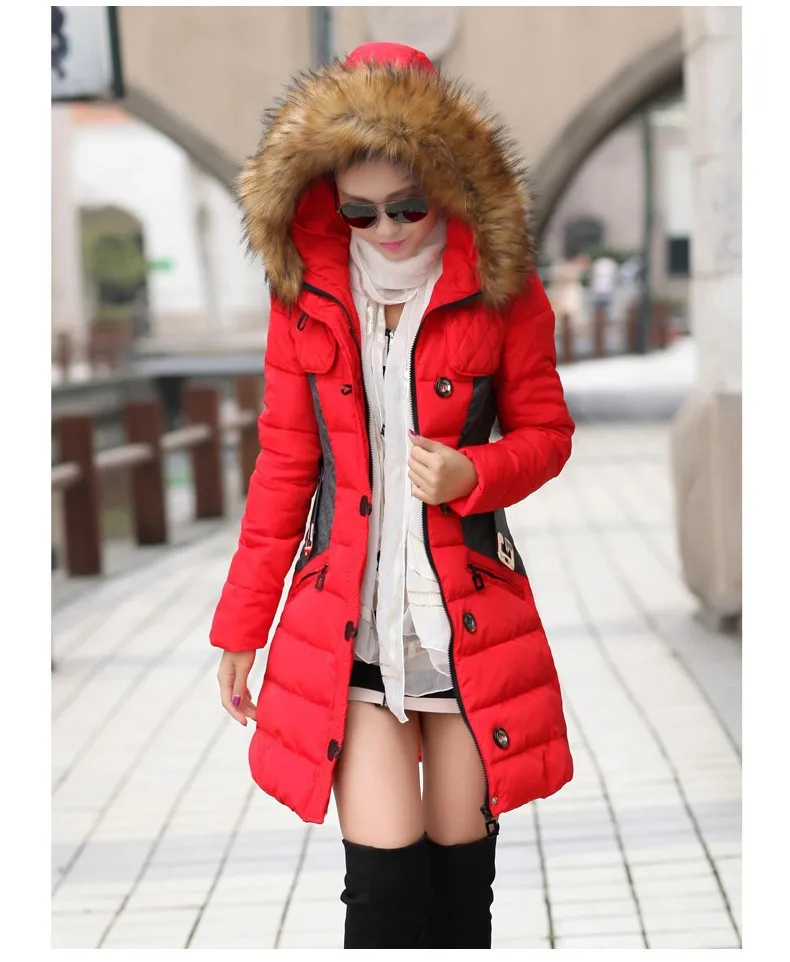 Брендовая новая зимняя куртка женская парка легкое пальто y Chaquetas Mujer Invierno большой меховой воротник капюшон одежда Анорак куртка L02