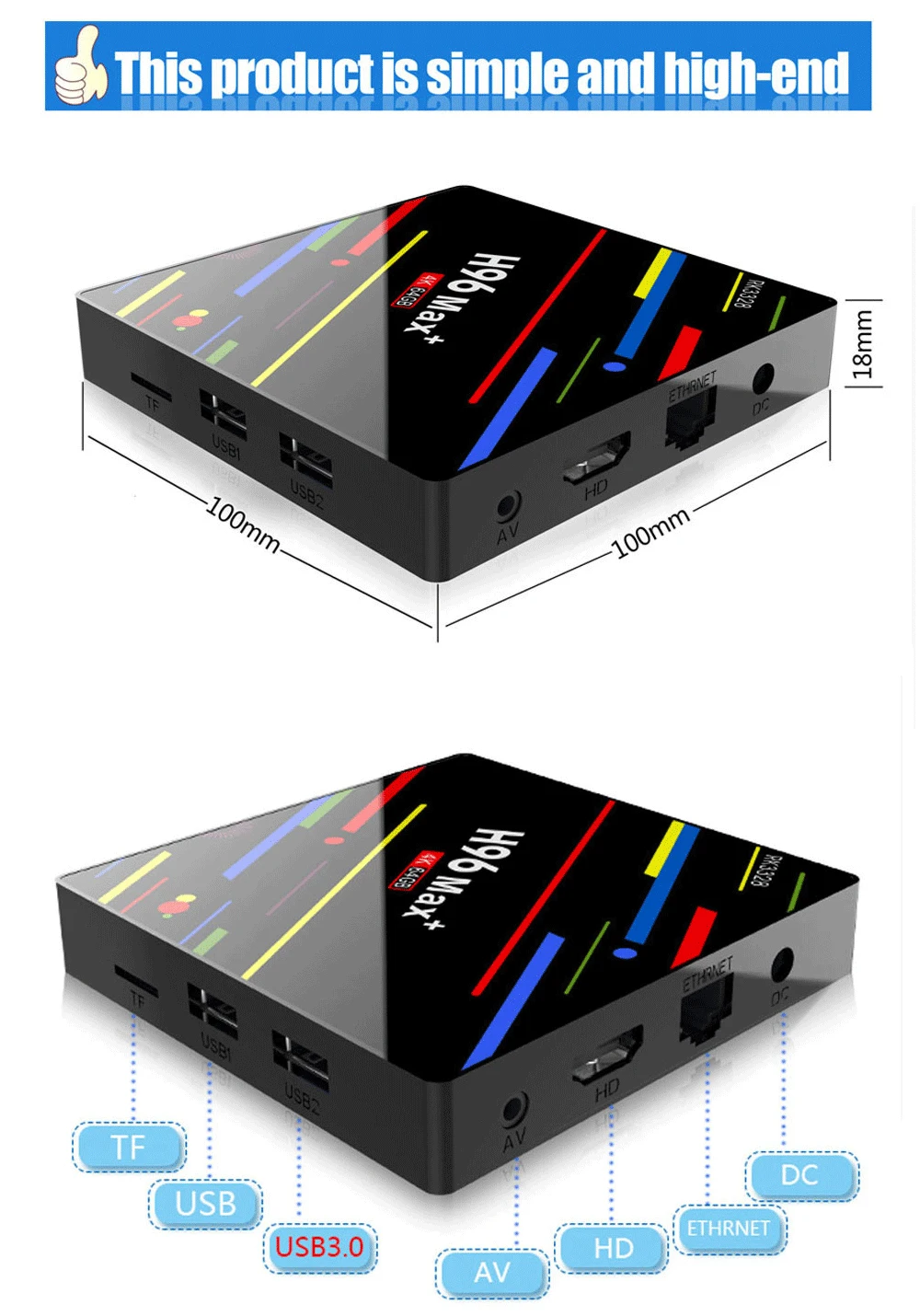 H96 MAX Plus Smart tv Box Android 9,0 4 Гб ОЗУ 64 Гб Rockchip RK3328 H.265 4K 2,4G/5G Wifi Youtube Netflix Google Play телеприставка