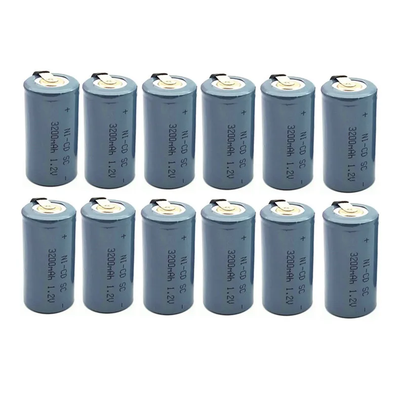 12 шт./лот SC NI-CD 3200mAh батарея sub c замена 1 2 v С tab 3200mah для инструментов | Электроника