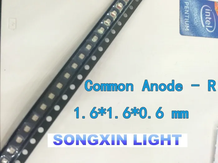 500 шт./лот SMD 0603 0606 1615 1616 RGB Полноцветный 0805 красный/зеленый/синий общий анодный