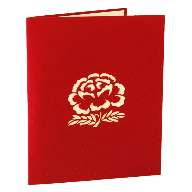 Открытки с 3D выдвижными рисунками пионов подарок на день рождения День матери