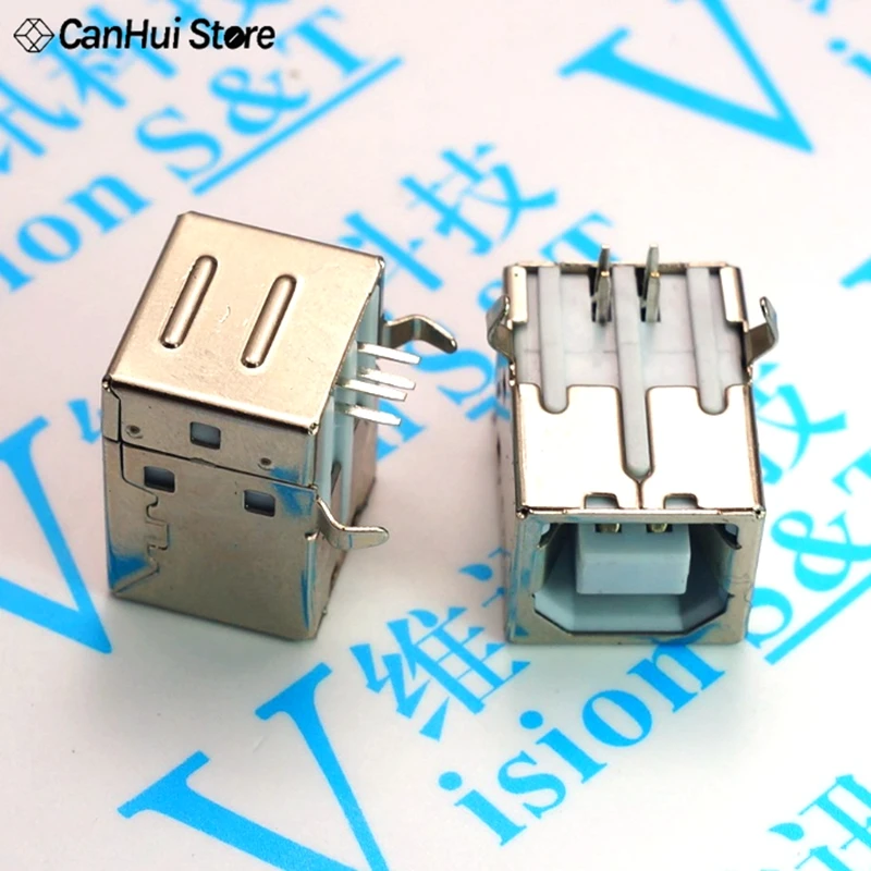 10 шт. квадратный USB разъем Usb B Тип Женский 90 градусов PCB сварочный родительский разъем для принтера данных