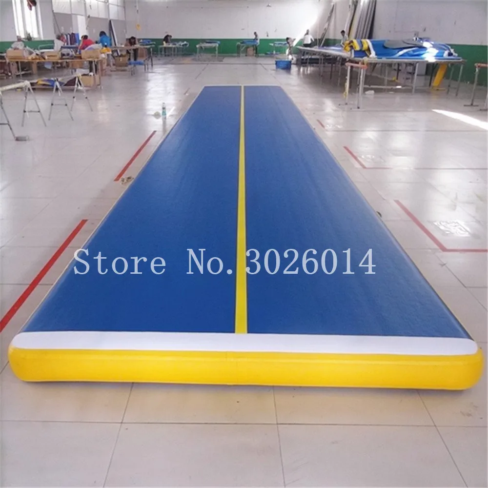 Дешево Бесплатная доставка 9 м надувной матрас для гимнастики надувной коврик для гимнастики надувной воздушный трек Бесплатный насос