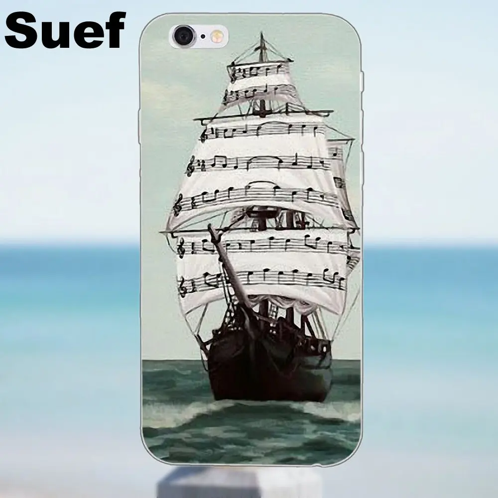 Суэф с изображением музыкальных нот для iPhone 4 4S 5 5S 5C SE 6 6S 7 8 Plus X samsung Galaxy J1 J3 J5 J7 A3 A5 чехол для телефона из мягкого ТПУ с рисунком Coque