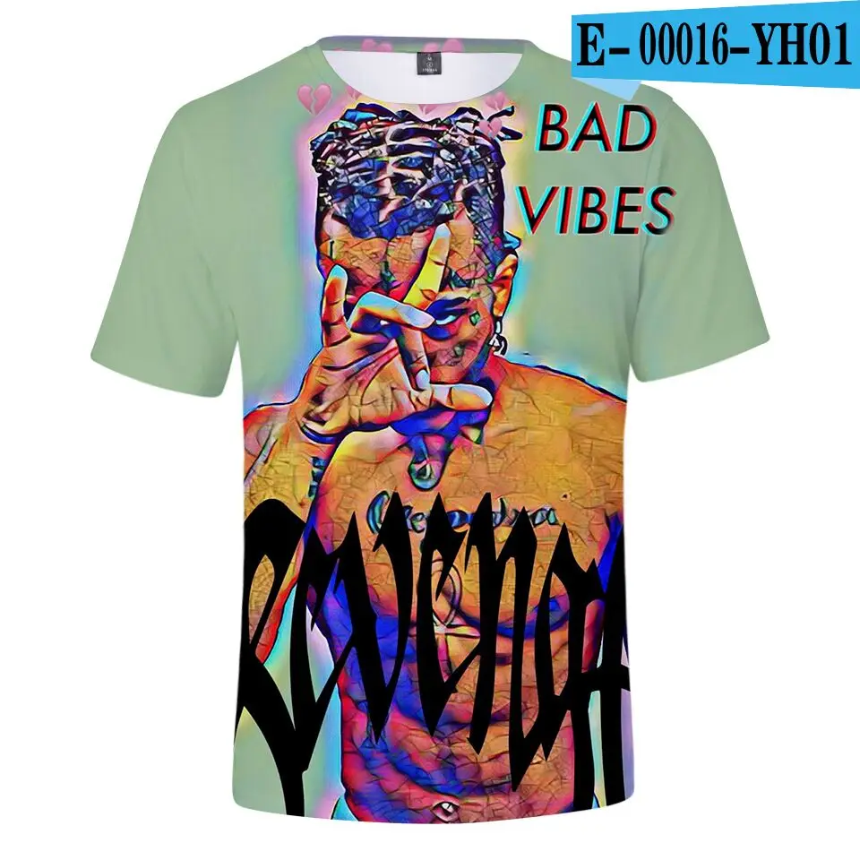 color at picture Xxxtentacion/3D футболки, летние футболки с короткими рукавами, детский музыкальный рэппер, футболки для мальчиков и девочек, xxxtentacion, 3D футболки, одежда - Цвет: color at picture