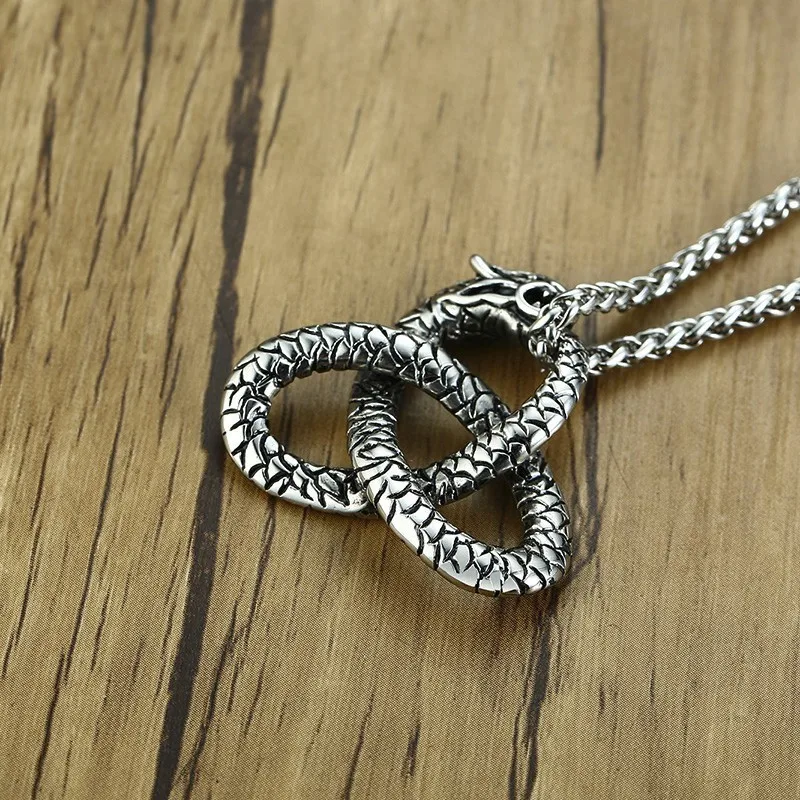 Мужское колье в виде змеи из нержавеющей стали|Ожерелья с подвеской| |