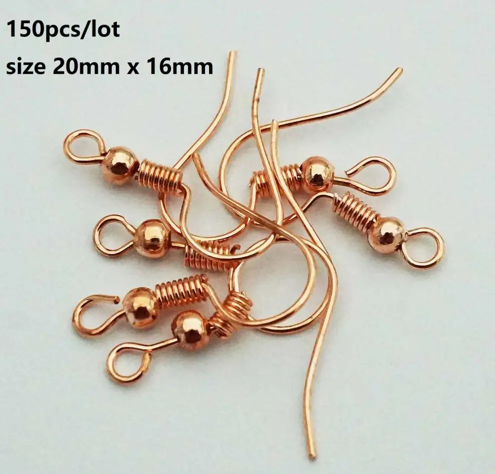 rose gold 150pcs 150 шт 20 мм x 16 мм посеребренные Позолоченные крючки для сережек проволока для ювелирных изделий Изготовление сережек аксессуары поставки - Цвет: rose gold 150pcs