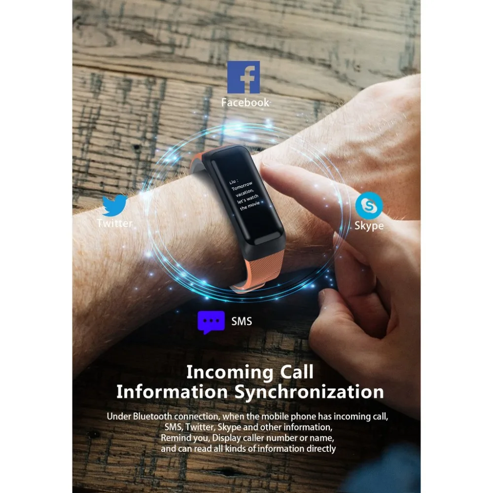 Smart Bracelet Color-screen Fitness Tracker blood pressure Heart Rate Monitor sleep tracker Wristband For Android IOS PK Miband3 |