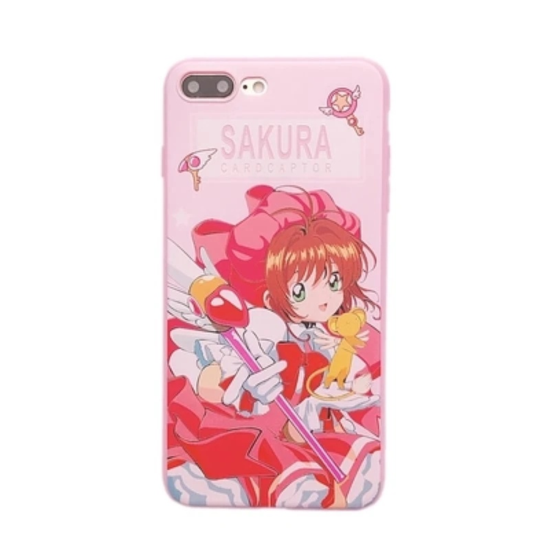 Для iphone XS Max милый Cardcaptor Sakura задний Чехол+ пленка для экрана из закаленного стекла, Девушка Мягкий чехол для iphone X XR 6 7 8plus