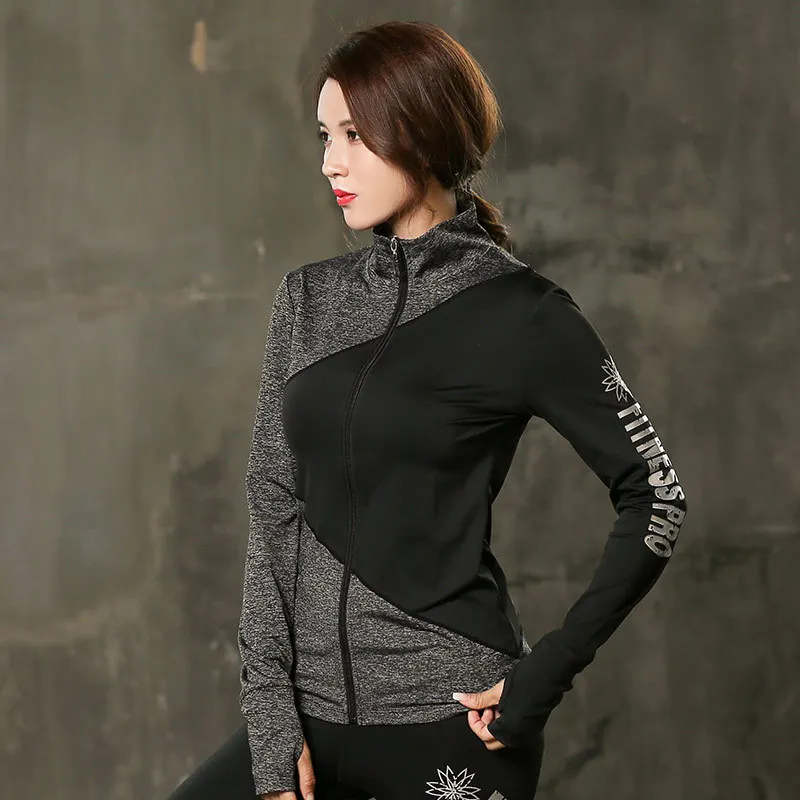 jacket 1 Женский комплект для йоги, эластичные леггинсы, колготки, шорты, тренировочные штаны, куртка, жилет, спортивный бюстгальтер для бега, бега, фитнеса, тренажерного зала, тренировочный комплект, спортивный костюм - Цвет: jacket 1