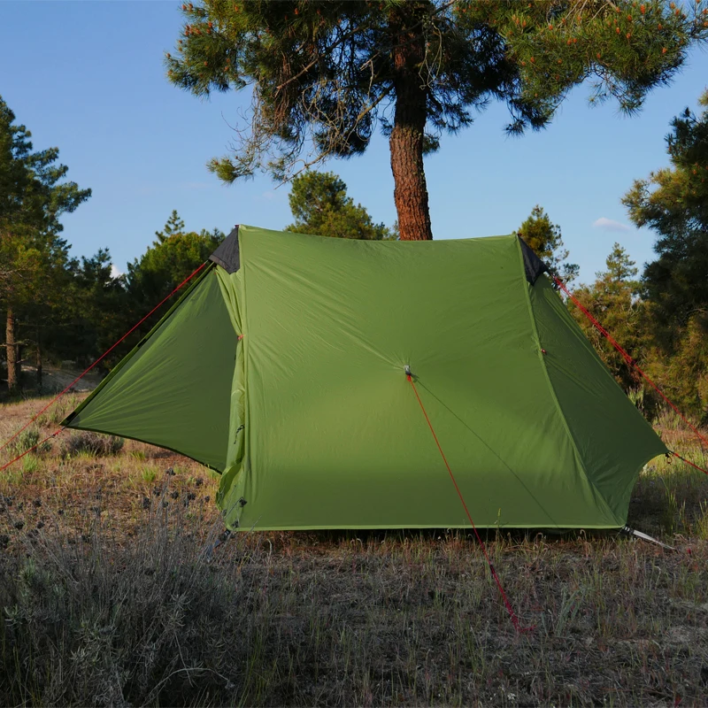 2021 New Version FLAME'S CREED LanShan 2 Person Oudoor Ultralight Camping Tent 3 Season Professional 15D Silnylon Rodless Tent