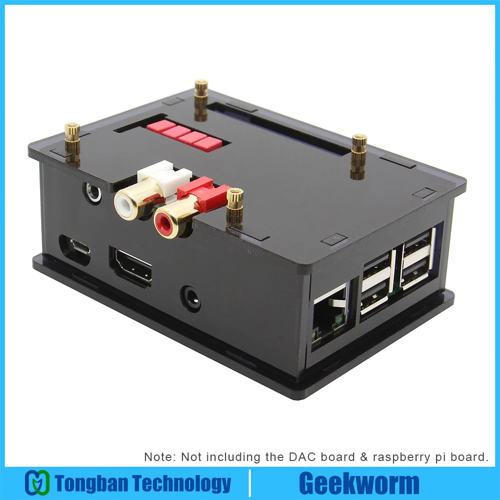 Акриловый чехол для Raspberry Pi 3 DAC Плата расширения, защитный корпус для PCM5122 аудио модуль/Raspberry Pi 3 Model B+/3B