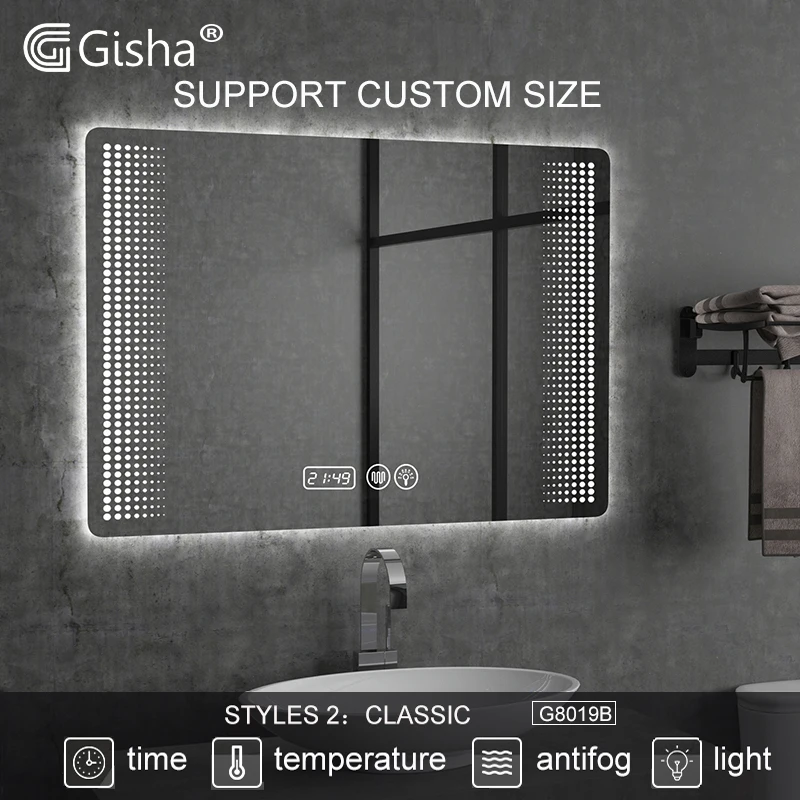 Custom made Smart LED Bathroom wall-mounted Mirror Anti-fog bath backlit Mirror Makeup Mirror Bluetooth-compatible speaker