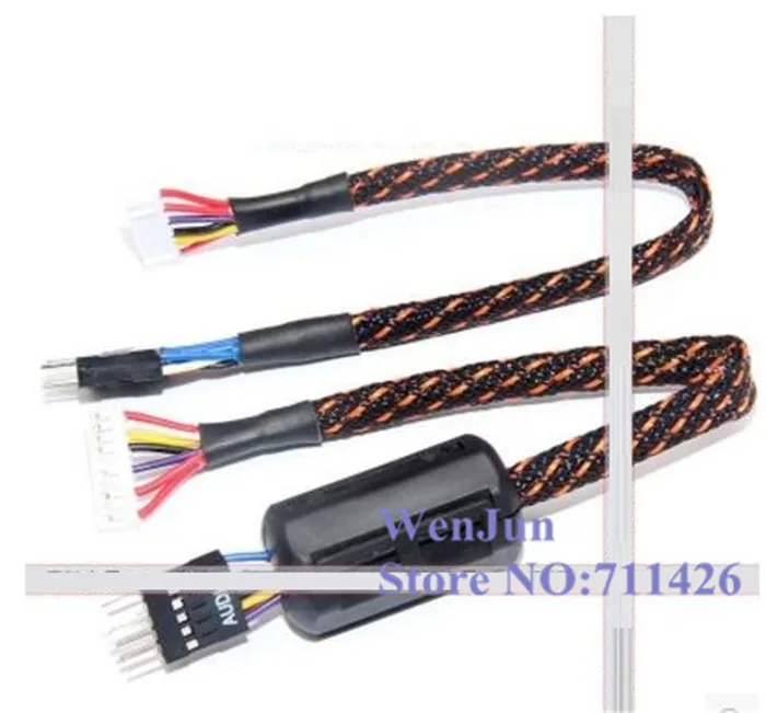 DIY 10Pin to 9Pin Audio Adapter sleeved Cable 5.1&amp 7.1 SB0350 0460 Channel For Creative Sound Card Connect HOST Case Front Panel |