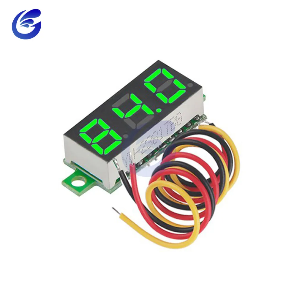 Зеленый 0,28 дюймов Мини DC 0-100 V 3-проволочный Калибр Напряжение Вольтметр цифровой светодиодный Дисплей цифровой Панель счетчик детектор монитор инструменты - Цвет: Зеленый